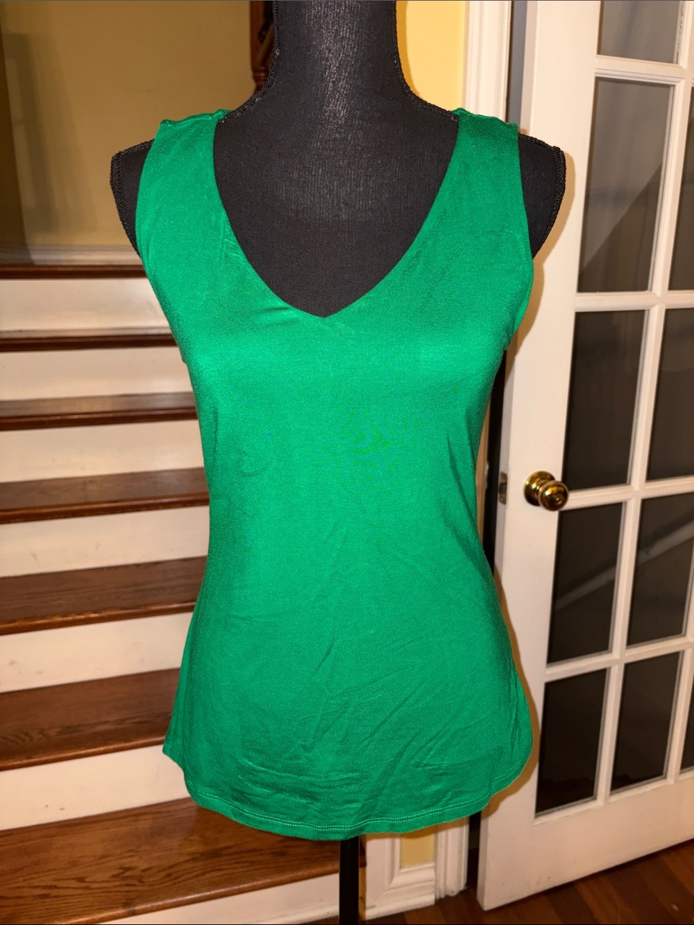 INC International Concepts Emerald Green V-Neck Tank Top